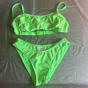 Neon green xhilaration swimsuit set